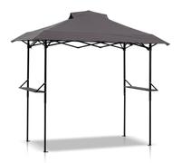 Kiosque de jardin ALIGHTUP avec barbecue, structure pliable, double toit, étagères latérales et auvent pour barbecue, résistant aux intempéries, 255 x 150 x 240 cm