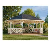 Kiosque de jardin Betty en bois - PALMAKO - 465x615 cm - 25 m² - Shingles inclus