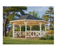 Kiosque de jardin Betty en bois - PALMAKO - diamètre 465 cm - 18 m² - Shingles inclus