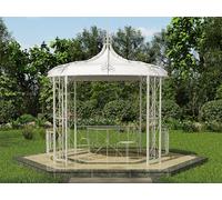 Kiosque de jardin en métal façon fer forgé D300 x H305 cm - Blanc - TILCARA