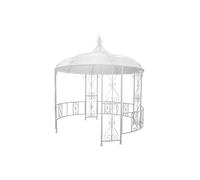 Kiosque de jardin en métal façon fer forgé D300 x H305 cm - Blanc - TILCARA