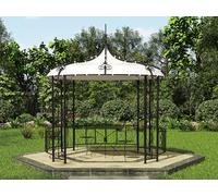 Vente-unique - Kiosque de Jardin en métal façon Fer forgé D300 x H305 cm - Noir - TILCARA