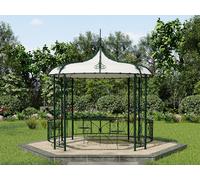 Kiosque de jardin en métal façon fer forgé D300 x H305 cm - Vert - TILCARA