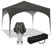 Kiosque de jardin - imperméable et robuste - avec toile Oxford - gris - 300 x 300 cm