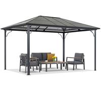 Kiosque de jardin moderne Santiago 3 × 3,6 m Garden Point anthracite