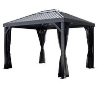 Kiosque de jardin Sojag Kiruna 1012 en métal avec moustiquaire, 3 x 3,5 m