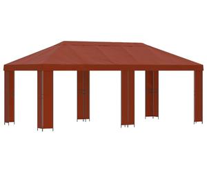 Kiosque de jardin vidaXL 6 x 3 m, en polyester couleur terre cuite et acier 190