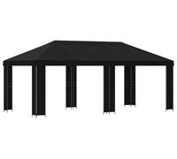 Kiosque de jardin vidaXL 6 x 3 m, noir, polyester et acier 190