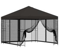 Kiosque de jardin vidaXL avec parois latérales, 3 x 3 m, anthracite