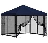 Kiosque de jardin vidaXL avec parois latérales, 3 x 3 m, bleu