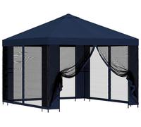 Kiosque de jardin vidaXL avec parois latérales, 3 x 3 m, bleu