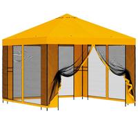 Kiosque de jardin vidaXL avec parois latérales, 3 x 3 m, jaune