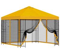 Kiosque de jardin vidaXL avec parois latérales, 3 x 3 m, jaune