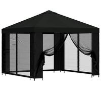 Kiosque de jardin vidaXL avec parois latérales, 3 x 3 m, noir