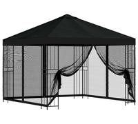 Kiosque de jardin vidaXL avec parois latérales, 3 x 3 m, noir