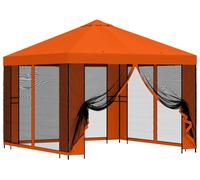 Kiosque de jardin vidaXL avec parois latérales, 3 x 3 m, orange