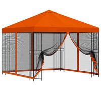 Kiosque de jardin vidaXL avec parois latérales, 3 x 3 m, orange