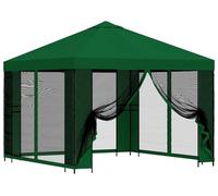 Kiosque de jardin vidaXL avec parois latérales, 3 x 3 m, vert