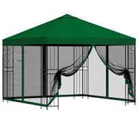 Kiosque de jardin vidaXL avec parois latérales, 3 x 3 m, vert
