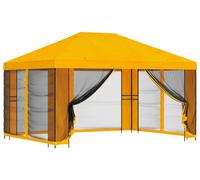 Kiosque de jardin vidaXL avec parois latérales, 4 x 3 m, jaune