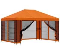 Kiosque de jardin vidaXL avec parois latérales, 4 x 3 m, orange