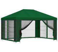 Kiosque de jardin vidaXL avec parois latérales, 4 x 3 m, vert
