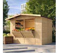 Maison de jardin en bois, étal de marché en bois h232x336x263 cm 6m2 - beige