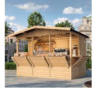 Kiosque en bois TIMBELA M150B - 6,03 m² - H232x336x263 cm - Pin/épicéa