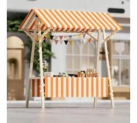 Kiosque Pliable en Bois avec Auvent pour Vente Ambulante Extérieure | Structure pratique, adapté aux marchés, glaces et événements temporaires en plein air(Orange,Thickened-150/59.1in)