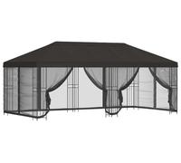 Kiosque vidaXL avec parois latérales, 6 x 3 m, anthracite, polyester et acier