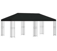 Kiosque vidaXL avec parois latérales, 6 x 3 m, noir, polyester et acier