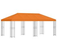 Kiosque vidaXL avec parois latérales, 6 x 3 m, orange, polyester et acier