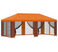 Kiosque vidaXL avec parois latérales, 6 x 3 m, orange, polyester et acier
