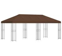 Kiosque vidaXL avec parois latérales, 6 x 3 m, polyester marron et acier 190