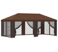 Kiosque vidaXL avec parois latérales, 6 x 3 m, polyester marron et acier 190