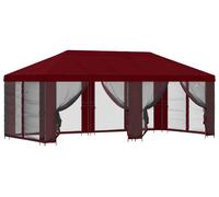 Kiosque vidaXL avec parois latérales 6 x 3 m, rouge bordeaux