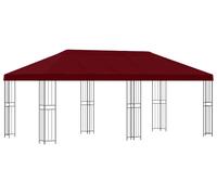 Kiosque vidaXL avec parois latérales 6 x 3 m, rouge bordeaux