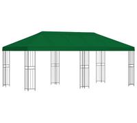 Kiosque vidaXL avec parois latérales 6 x 3 m, vert, polyester et acier 190