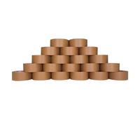 kip Lot de 20 rouleaux de ruban d'emballage en papier kraft résistant et écologique 48 mm x 50 m - Composé de 60% de matières premières naturelles et de 30% de fibres recy s - Certifié FSC
