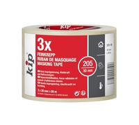 Kip - Ruban adhésif de masquage fin en papier crêpé 205-98 - Masking tape idéal pour les travaux de peinture en intérieur - Dimensions : 3 x 30mm x 50m - Couleur nature