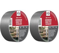 Kip - Ruban adhésif pour pierre 224-47 - Ruban de masquage en tissu mesh idéal sur supports rugueux - Dimensions : 48mm x 50m - Couleur argent (Lot de 2)