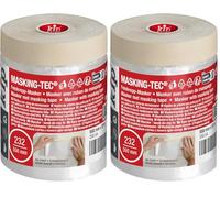 Kip Tape 232-54 Masker avec ruban de masquage - film de masquage avec ruban crêpe pour peindre et vernir - protection contre les taches de peinture - 550mm x 33m (Lot de 2)