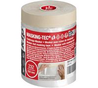 Kip Tape 232-54 Masker avec ruban de masquage - film de masquage avec ruban crêpe pour peindre et vernir - protection contre les taches de peinture - 550mm x 33m