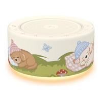 Kipcush Lampe à bruit blanc pour bébés et adultes, 30 sons apaisants, lampe douce et anti-reflets, veilleuse 8 couleurs, fonction mémoire et minuterie de sommeil jusqu'à 8 heures (chiot endormi