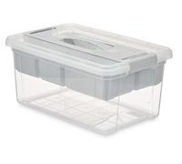 KIPIT Organisateur en plastique 9 L avec plateau, Gris