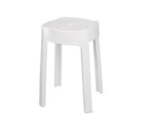 KIPIT Tabouret Plastique Rond Blanc - Lot de 10