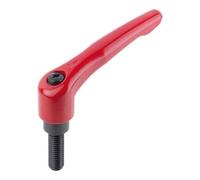 KIPP KIPP Levier de serrage Gr. 2 M6 x 50 acier brunissé, zinc rouge RAL3003 satiné Quantité:1