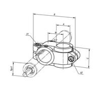 KIPP KIPP Raccord de tube Croisillon Type 40 Aluminium noir poudré A 20 Quantité:1