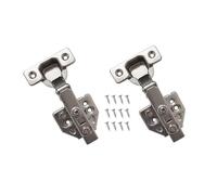 Kippen 1261 - Kit de 2 charnières en acier nickelé avec angle d'ouverture à 110° + 12 vis en acier de 16 mm. Fermeture avec système "Soft Closing". Application : butée extérieure.