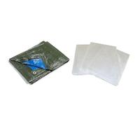 kippen 6064AS Bâche à œillets Bicolore avec Grammage 90 g/m² Taille 2 x 3 (6 m²) Vert/Bleu & NESPOLI 3 bâches de Protection (3x20m²)